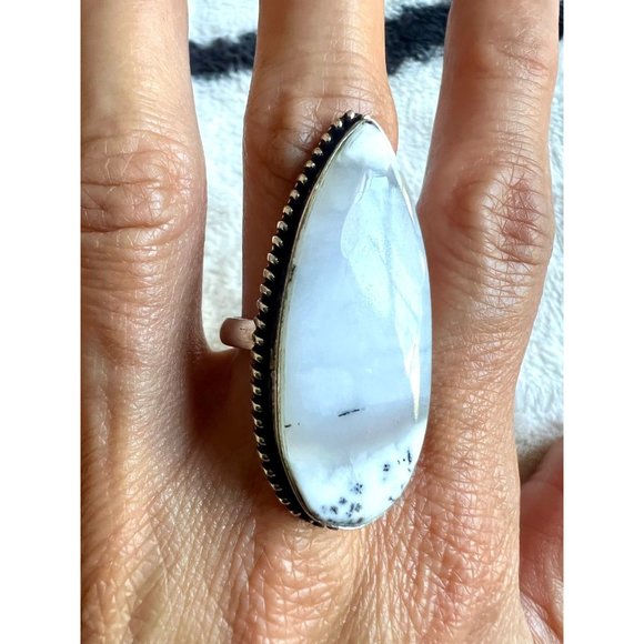Ring Jewelry - Large Natural Dendritic Agate Ring 8 1/4